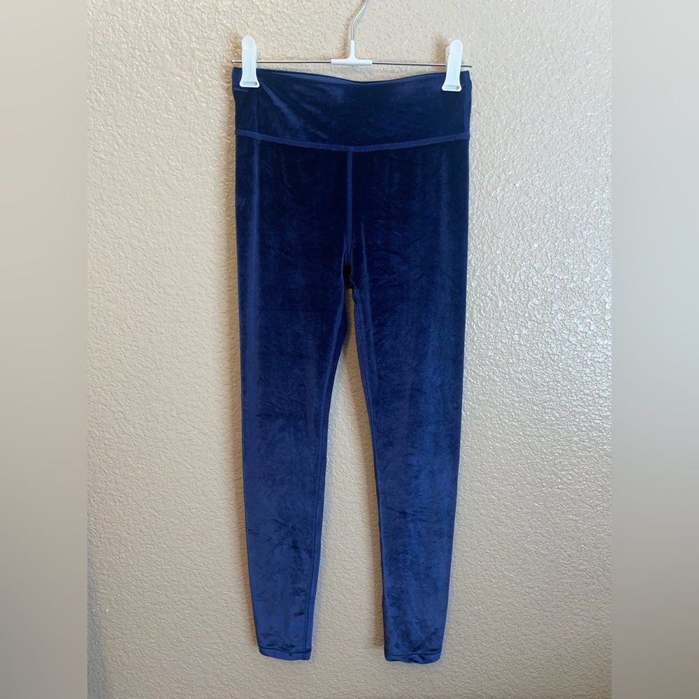 Athleta Girl blue velvet Pants leggings Size 12